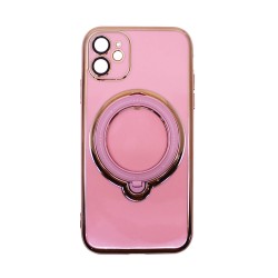 Capa de Silicone Dura com Protetor de Câmera e Anel de Suporte para Apple iPhone 11 Rosa Capa de Silicone Dura com Protetor de Câmera e Anel de Suporte para Apple iPhone 11 Rosa